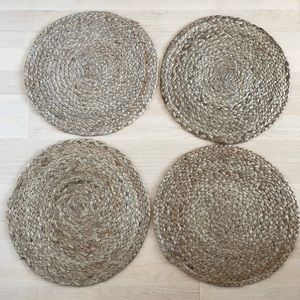 Set of 4 Natural Jute Round Placemats